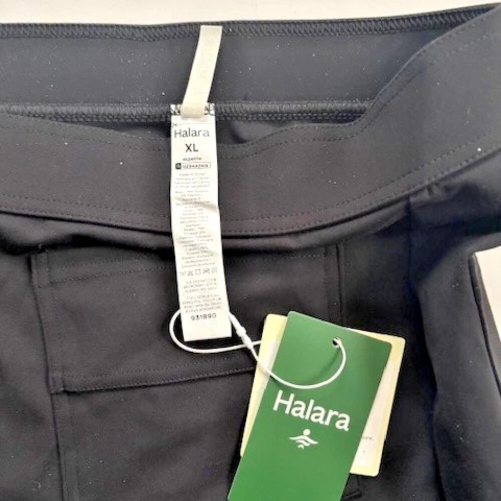 HALARA 16P Black High Waisted Pockets Straight Leg Casual Pants XL 16 Petite NWT - Picture 3 of 5